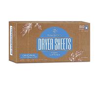 Dryer Sheets, 80 Bulk Loads - Laundry Fabric Softener Strips to Guard Against Static - Non Toxic for Sensitive Skin - Zero Waste and Plastic Free - Lightly Scented with Wrinkle Release Technology