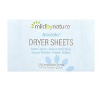 Mild By Nature, Dryer Sheets, Unscented, 120 Compostable Sheets