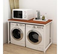 Dryer Stand Double Storage Cabinet For Washing Machine, Storage Rack For Laundry Room, Bathroom And Toilet, 128 * 60 * 99cm, Load-bearing 150kg (Color : Braun)