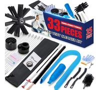 Dryer Vent Cleaner Kit, Bluesea 33-Piece Omnidirectional Dryer Cleaning Kit Include 35 Feet Dryer Vent Brush, Upgrade Noiseless Dryer Lint Vacuum Attachment, Lint Trap Brush, Vacuum & Dryer Adapters