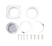 Dryer Vent Coupler Kit, 180 Degree Seal Wall Mount, 4 Inch 2.6ft Aluminum Foil Hose with Clamps, Dryer Exhaust Adapter for Tight Spaces Laundry Room