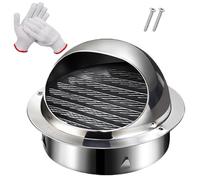 Dryer Vent Cover Outdoor Grille Ventilation with Mesh Round Wall Dryer Vent Cap for Bedroom HVAC System Kitchen Campers 100mm 150mm 200mm(D：4.3in/110mm)