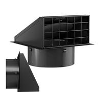 Dryer Vent Cover Outside, 4-Inch Stainless Steel Shield, Removable Mesh Screen, Rubber Cushioned Flap, Exhaust Vent for Kitchen, Bathroom, Range Hood, Outdoor and Indoor, Black