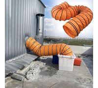 Dryer Vent Hose Length 2m - 10m/6.5ft - 33ft, PVC Nylon Cloth Flexible Duct with Clamps, Heavy-Duty Protection for HVAC Ventilation and Exhaust, Tight Space(300mm/12inch,L2m(6.5ft))