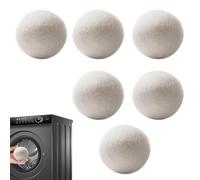 Dryer Wool Balls - 6 Pieces Reusable Fabric Softening Balls | Anti Static Laundry Dryer Helper, Reduce and Drying Time, Eco-Friendly Clothes Dryer-Accessory for Washing Machine