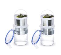 DRYFAL 2 Pack Pickle Jar With Strainer Insert, Storage Container With Leaks-Proof and Lock It Lid, Deli Food Holder Keeper Lifter for Jalapenos