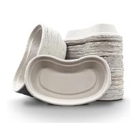 DryFox Pulp Disposable Kidney Dish 700ml / 0.7L | 80 Pack | Curved Shaped Bowl, Ideal for Vomit, Sick, Fluid Waste, Bedside Patient Support, Healthcare, Care Home