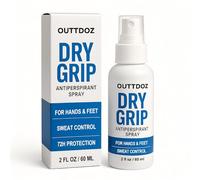 DryGrip Antiperspirant Spray for Hands and Feet - Extra Strength Sweat Control with 15% Aluminum Chloride - Grip Enhancer for Climbing, Gymnastics, Weightlifting, Dance and Sports (1 Pack)