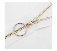 DRYIC Invisible Zips,Open-Ended Zip,Closed End Zip Fasteners, 1Pcs #5 Metal Zipper, Close-End Zippers for Sewing Zip Garment Accessories/White Gold Tooth/35Cm