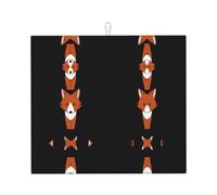 Drying Mat for Kitchen AKGFFDS Cute Fox Printing Ultra Absorbent, Reversible, and Stylish Kitchen Countertop Mat