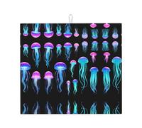 Drying Mat for Kitchen AKGFFDS Jellyfish Swarm Printing Ultra Absorbent, Reversible, and Stylish Kitchen Countertop Mat