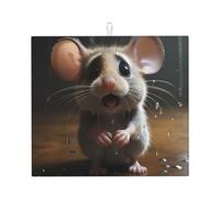 Drying Mat for Kitchen HHGFASD Crying Little Mouse Pattern Ultra Absorbent, Reversible, and Stylish Kitchen Countertop Mat