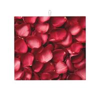 Drying Mat for Kitchen HHGFASD Scattered Rose Petals Pattern Ultra Absorbent, Reversible, and Stylish Kitchen Countertop Mat