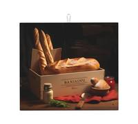 Drying Mat for Kitchen Wzywhj Baguette in A Box Printing Made of Sponge Water Absorbent 18"X16"