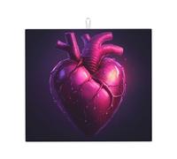 Drying Mat for Kitchen Wzywhj Beating Heart Printing Made of Sponge Water Absorbent 18"X16"