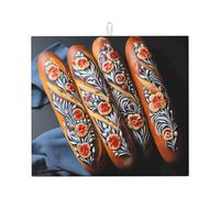 Drying Mat for Kitchen Wzywhj Beautiful Pattern Baguette Printing Made of Sponge Water Absorbent 18"X16"