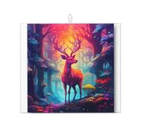 Drying Mat for Kitchen Wzywhj Colorful Elk in The Forest Printing Made of Sponge Water Absorbent 18"X16"