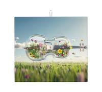 Drying Mat for Kitchen Wzywhj Crystal Cello Printing Made of Sponge Water Absorbent 18"X16"