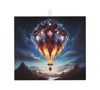 Drying Mat for Kitchen Wzywhj Diamonds On Hot Air Balloons Printing Made of Sponge Water Absorbent 18"X16"