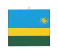 Drying Mat for Kitchen Wzywhj Flag of Rwanda Printing Made of Sponge Water Absorbent 18"X16"
