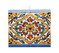Drying Mat for Kitchen Wzywhj Mexican Ceramic Tile Pattern Made of Sponge Water Absorbent 18"X16"