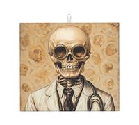 Drying Mat for Kitchen Wzywhj Skull Experiment Doctor Printed Made of Sponge Water Absorbent 18"X16"