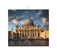 Drying Mat for Kitchen Wzywhj St Peter's Basilica Printed Made of Sponge Water Absorbent 18"X16"
