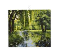 Drying Mat for Kitchen Wzywhj Willow Trees by The Pond Printed Made of Sponge Water Absorbent 18"X16"