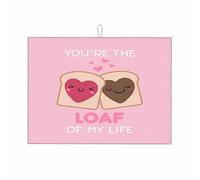 Drying Mat for Kitchen You’Re The Loaf of My Life Rack Pads for Sink Reversible Washable Sink Mats, for Coffee Shops, Restaurants, Glass Plate, 41x46cm
