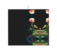 Drying Mat for Kitchen YTUOPWE Dictatorship Rose Picture Ultra Absorbent, Reversible, and Stylish Kitchen Countertop Mat
