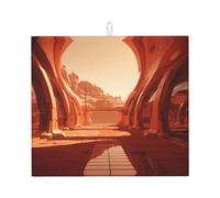 Drying Mat for Kitchen YTUOPWE Dune Building Picture Ultra Absorbent, Reversible, and Stylish Kitchen Countertop Mat