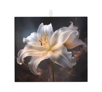 Drying Mat for Kitchen YTUOPWE Magic Lily Picture Ultra Absorbent, Reversible, and Stylish Kitchen Countertop Mat