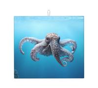 Drying Mat for Kitchen YTUOPWE Octopus in The Sea Picture Ultra Absorbent, Reversible, and Stylish Kitchen Countertop Mat