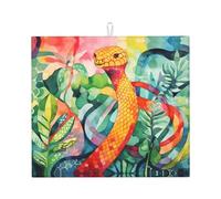 Drying Mat for Kitchen YTUOPWE Oil Painting of a Snake Picture Ultra Absorbent, Reversible, and Stylish Kitchen Countertop Mat