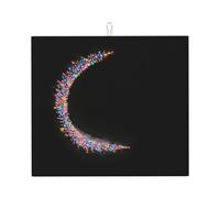 Drying Mat for Kitchen YTUOPWE The Colorful Version of The Crescent Moon Picture Ultra Absorbent, Reversible, and Stylish Kitchen Countertop Mat