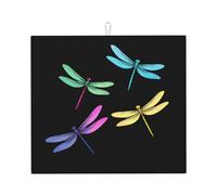 Drying Mat for Kitchen YTUOPWE The Four Dragonfly Brothers Picture Ultra Absorbent, Reversible, and Stylish Kitchen Countertop Mat