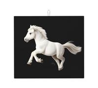 Drying Mat for Kitchen YTUOPWE The Galloping White Horse Picture Ultra Absorbent, Reversible, and Stylish Kitchen Countertop Mat