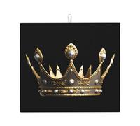 Drying Mat for Kitchen YTUOPWE The King's Crown Picture Ultra Absorbent, Reversible, and Stylish Kitchen Countertop Mat