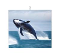 Drying Mat for Kitchen YTUOPWE Whales at sea Picture Ultra Absorbent, Reversible, and Stylish Kitchen Countertop Mat