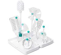 Drying Rack Baby Bottles On the Go Drying Rack with Brushes, Drainer for Baby Bottles, Bottles, Grey Teats, BPA-Free (Teal)