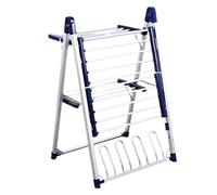 Drying Rack Electric Drying Floor Drying Rack Folding Drying Rack Pole Multifunctional Type Household Drying Clothes Widely Applicable(Blue-Double Layer)