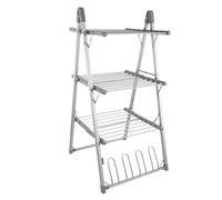 Drying Rack Electric Drying Floor Drying Rack Folding Drying Rack Pole Multifunctional Type Household Drying Clothes Widely Applicable(Grey-Triple)