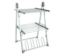 Drying Rack Electric Drying Floor Drying Rack Folding Drying Rack Pole Multifunctional Type Household Drying Clothes Widely Applicable(Grey-Double Layer)