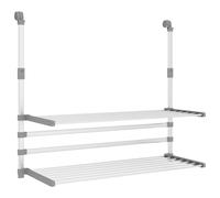 VidaXL Clothes Airer For Balcony 89X25X(60-95)cm Aluminium, Silver