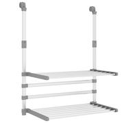 vidaXL Drying Rack for Balcony Over the Door Clothes Airer Towel Rack Aluminium