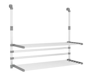 Drying Rack for Balcony Over the Door Clothes Airer Rack Aluminium vidaXL