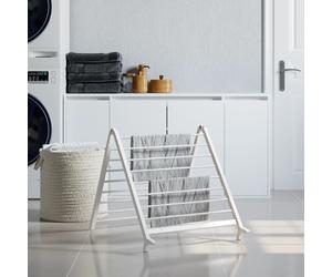 Drying Rack Over Bath Adjustable 53-90x10x64cm Foldable Aluminium Plastic Silver