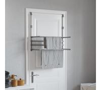 Drying Rack Over Door Silver Aluminium Foldable Space-Saving 89x25x95 cm Indoor