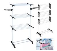 Drying tower 6 racks 80x57x165 cm - 17 meters drying space - White 4 braked