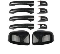 DRYIUBVF Door Handle Cover Compatible with Jeep for Grand for Cherokee 2011 2012 2013 2014 2015 2016 2017 2018 2019 2020 2021 Car Rearview Side Mirror Cover Door Trim(Kit None Smart Carbo)